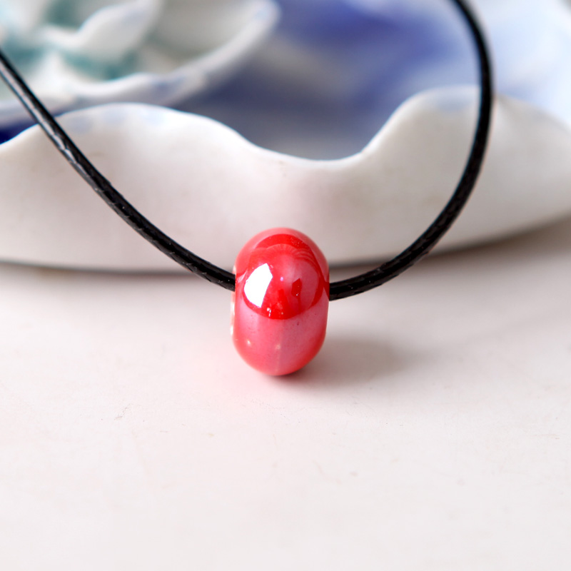 QingGe contracted national wind necklace brief com.lowagie.text.paragraph collarbone jingdezhen ceramic beads accessories pendant female stalls supply of goods
