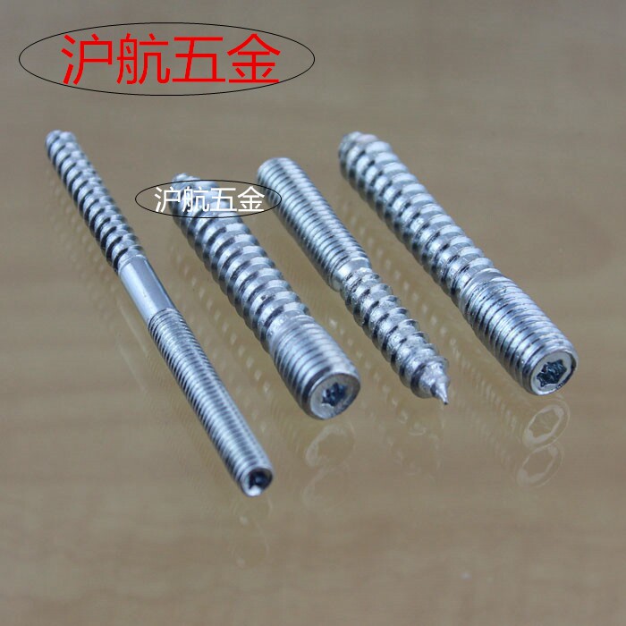 Plum blossom double head tooth screw plum blossom inner hexagon screw headless double head tooth pointed tail self-tapping screw M6M8M10