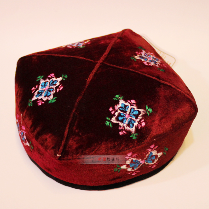 Xinjiang Ethnic Customs Flower Hat Dance Dancing Hat Men and Men Performance Props Stage Performance Group Jam