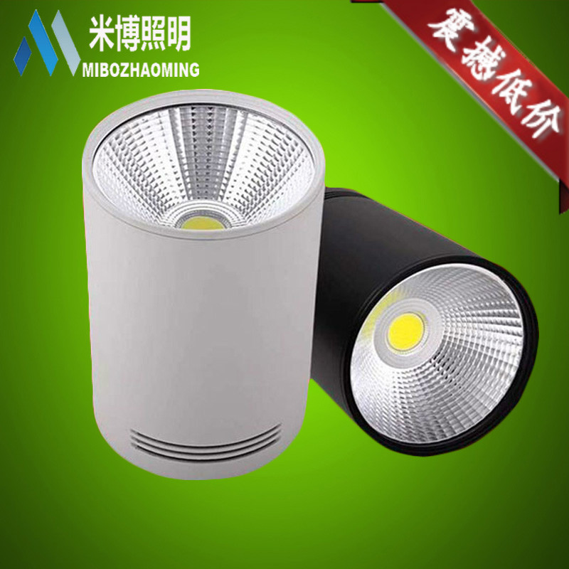 Led Ming bottling lamp free of bore ceiling Ceiling Spotlight Pendant 20W30W Clothing Store COB Spotlight Round Black