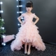 Cô gái đám cưới fluffy ngắn đuôi trẻ em sàn catwalk chương trình buổi tối ăn mặc công chúa váy hoa cô gái trang phục phụ nữ