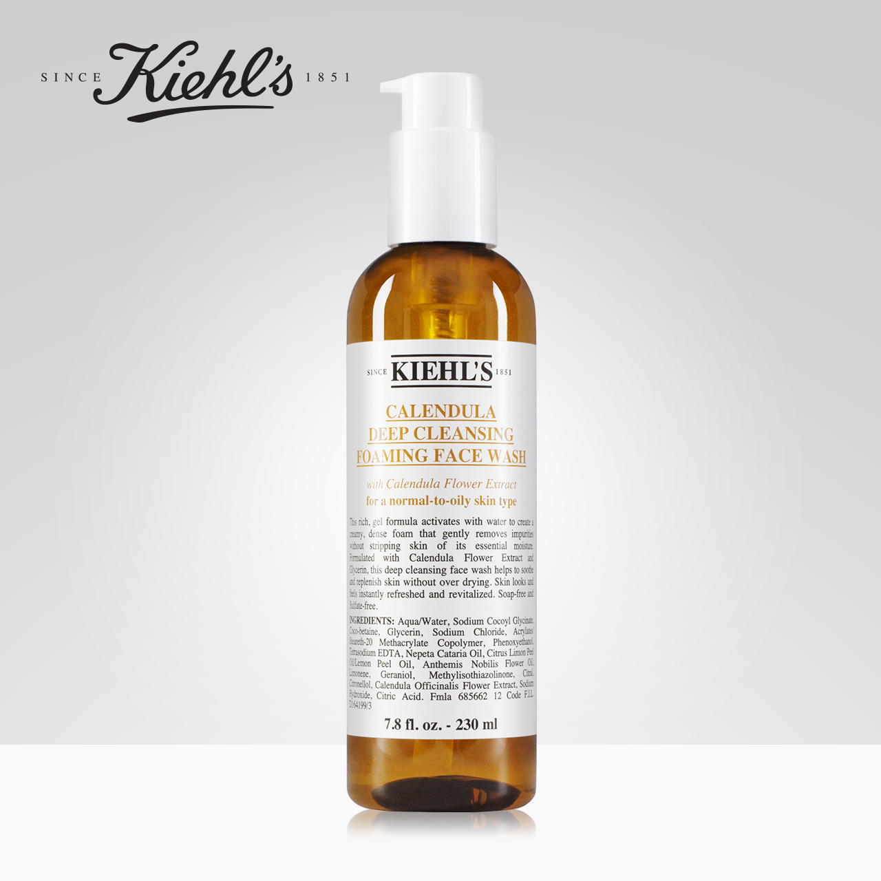 Kiehl's科颜氏金盏花洁面啫喱230ml 温和洁净 氨基酸洁面