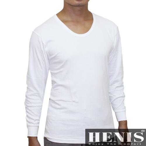 台湾官网直邮进口【HENIS】厚棉保暖时尚U领长袖卫生衣~3件组