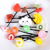 24 Gói Trẻ em Phụ kiện tóc Nhật Bản Trái cây Harajuku Mô phỏng dưa hấu Lemon Lemon Clip Clip băng đô turban