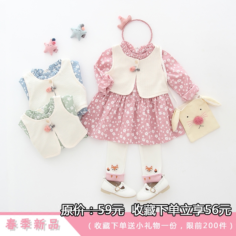 One and a half year old female baby autumn dress small skirt 0 female baby princess skirt 1-3 years old Korean version of the trendy female baby dress spring and autumn