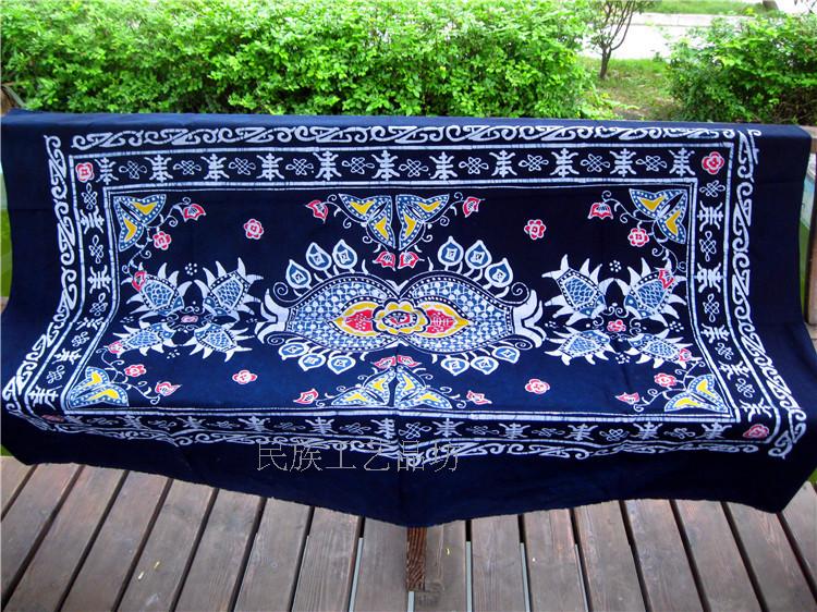 Anshun Batik Hung Bu Home Decoration Guizhou Wax Dyeing Single Layer Wall-mounted Painting Guizhou Wax Dyeing Long Table Cloth Tablecu Cloth Table Cloth