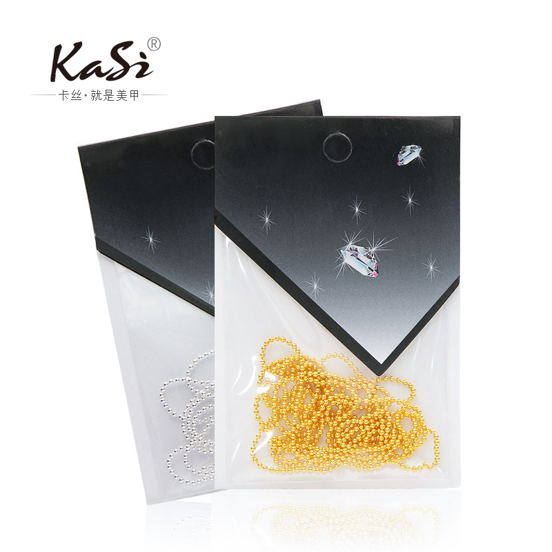 KaSi美甲饰品金银钢珠链DIY手机美容指甲链条装饰工具 1.0mm直径