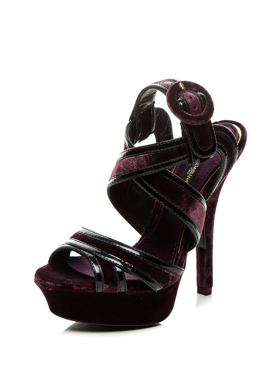 Dolce&Gabbana 紫色撞色包边针扣式高跟鞋