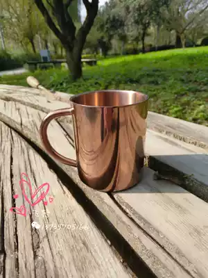 Feite double layer thick stainless steel inside and outside copper plated cup coffee cup high-end Cup dining room coffee shop 350 ml