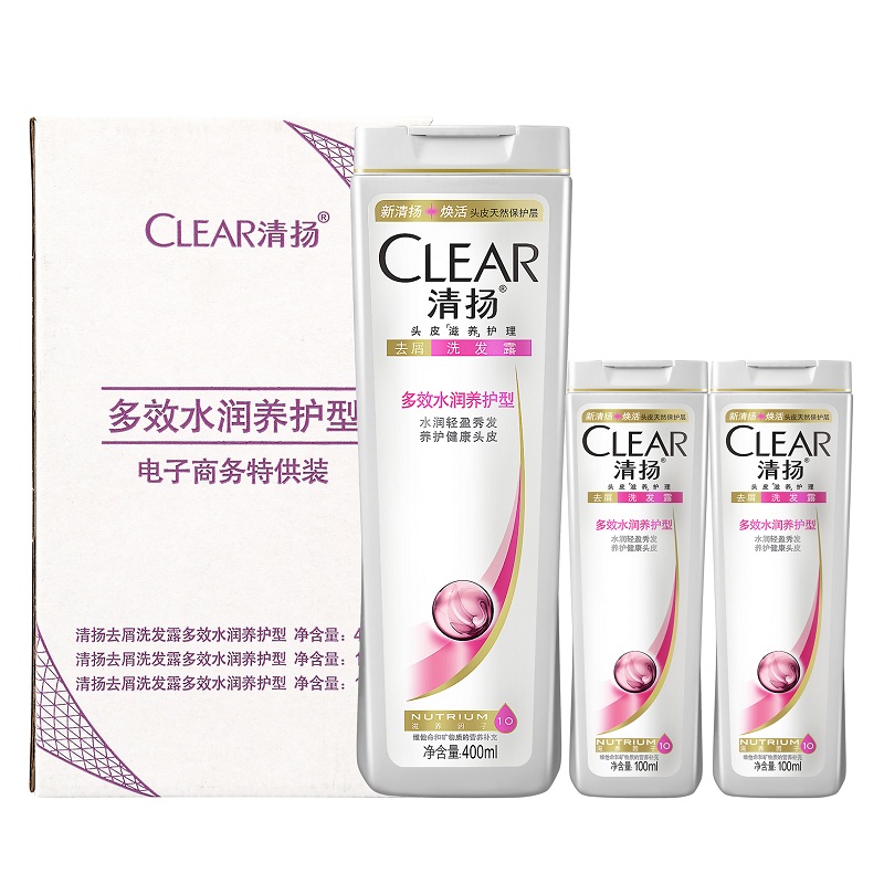 【天猫超市】Clear/清扬多效水润促销装洗发水 (400+100+100)ML