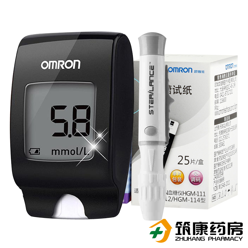 欧姆龙血糖仪HGM-112 家用血糖测量仪器 血糖试纸+针头 家用
