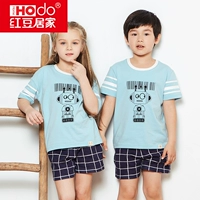 Phim hoạt hình trẻ em đồ ngủ nam cotton ngắn tay mùa hè cậu bé lớn boy girl bông cha mẹ và con mặc dịch vụ nhà đồ ngủ đồ bộ pijama