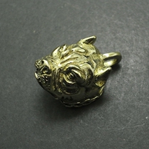 Pure Copper Bulldog Dog Key Buckle Pendant DIY Locomotive Punk Personality Accessories Pendant