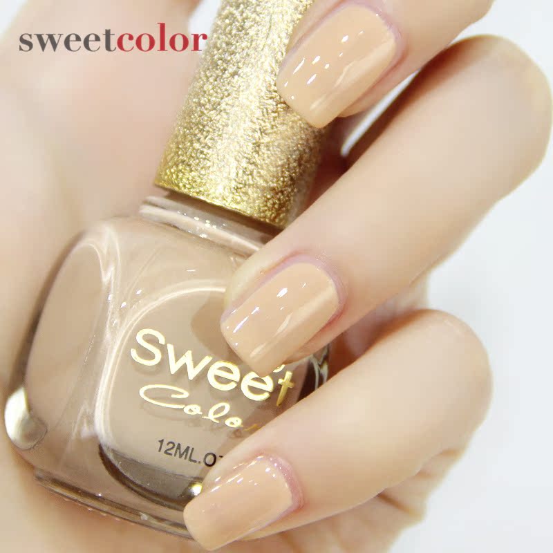Sweet Color透明指甲油 暖黄色 OL达人 果冻裸色 环保无毒  12ML