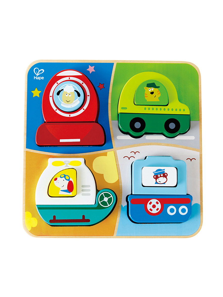 Hape 18月+交通工具分类拼图E0437