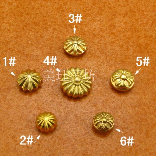 DIY handmade leather leather strap decorated with bronze Chrysanthemum Pumpkin chaeurus buttoned with decorations 4838