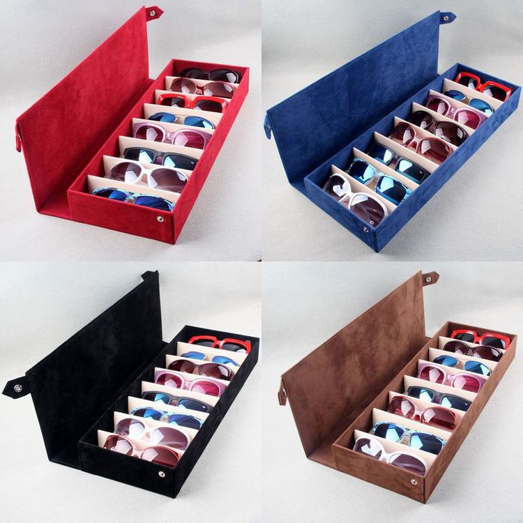Glasses Storage Box with Lid, Sunglasses Display Box, Multi-Compartment Large-Capacity Sunglasses Storage Box, Glasses Organizer Box for Home Use Glasses Storage Box with Lid, Sunglasses Display Box, Multi-Compartment Large-Capacity Sunglasses Storage Box, Glasses Organizer Box for Home Use