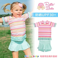 Rufflebutts bé chia áo chống nắng áo tắm / bé gái váy sọc màu quần short đồ bơi 0-7 tuổi quần áo trẻ em