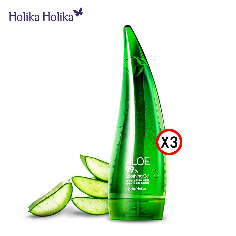 HOLIKA99%牛角芦荟胶套装3瓶/55ml