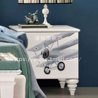 Children's bedside table cartoon boy bedroom bedside table simple modern European style personality bedside table paint customization