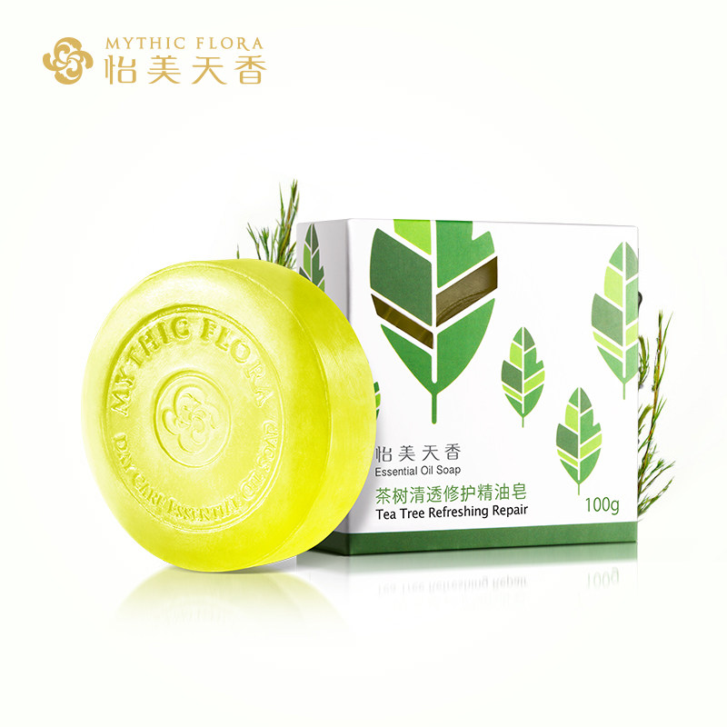 怡美天香茶树清透修护精油皂100g 祛痘印控油洁面手工皂洗脸皂