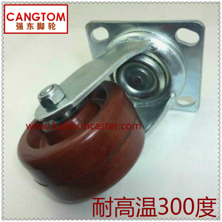 Supply 4*2 inch heavy temperature resistant caster 5 inch 6 inch glass fiber wheel oven wheel wheel wheel wheel