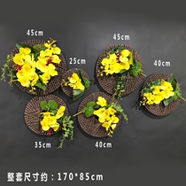 Creative new Chinese living room wall three-dimensional round Wall Wall Wall plant floral pendant original decoration