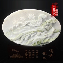 Natural Liaoning Xiuyan jade parrot home feng shui ornaments wise Shenwu business prosperous large desk pieces