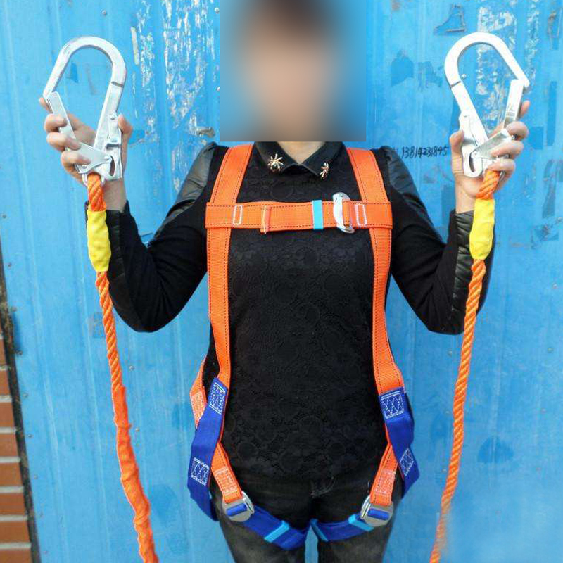 Runfeng Taurus buffer European-style full-body safety belt outdoor high-altitude work double-rope hook high-altitude safety belt