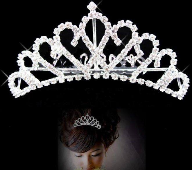 Hot sell new big number bridal accessories bride headwear wedding crown shiny bridal bridal crown water drill crown