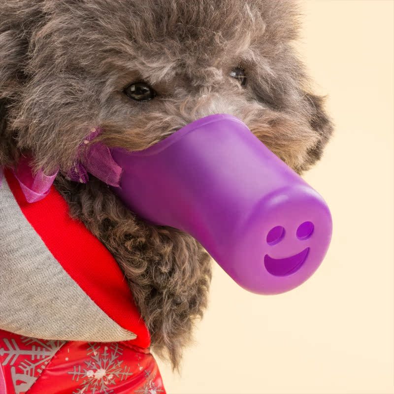 可爱小猪宠物嘴套犬用小狗狗口罩硅胶泰迪博美防咬防叫人防捡食