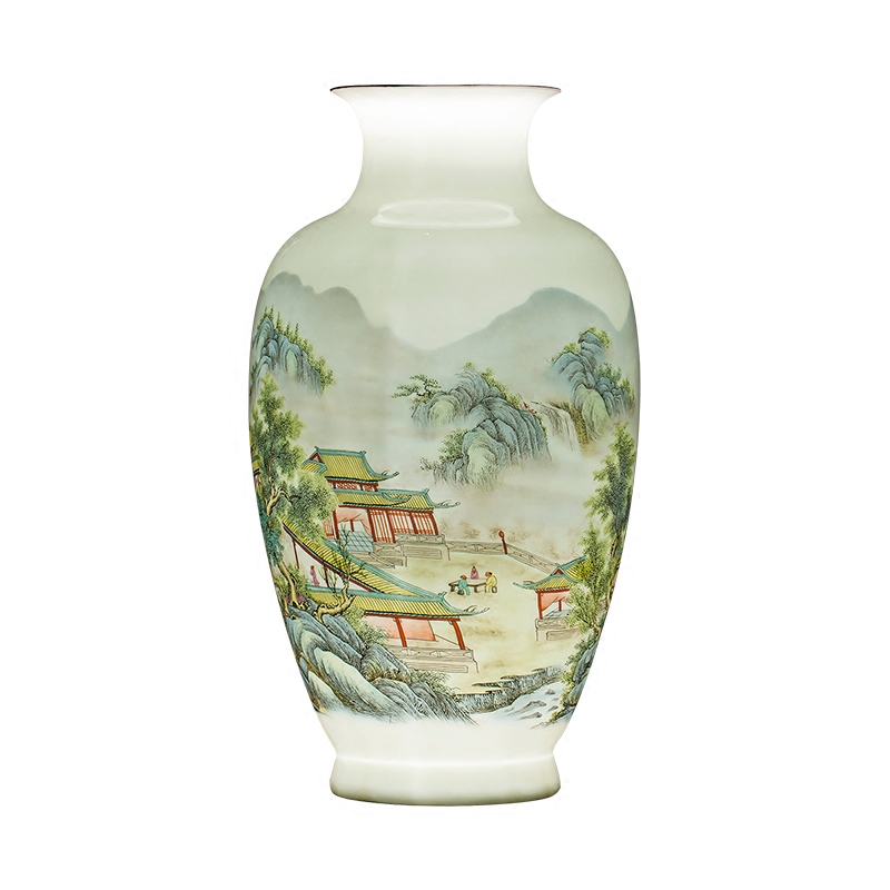 Jingdezhen ceramics vase landscape painting of flowers and flower arrangement sitting room place mesa home TV ark adornment ornament