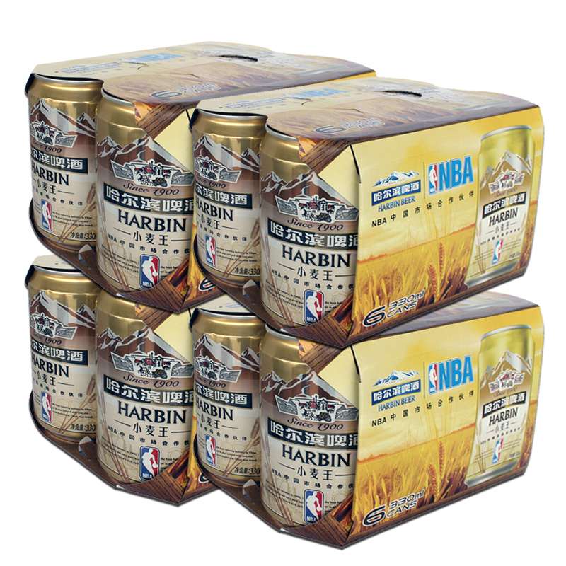 【天猫超市】Harbin/哈尔滨啤酒 小麦王拉罐330ml*6*4/听 大包装