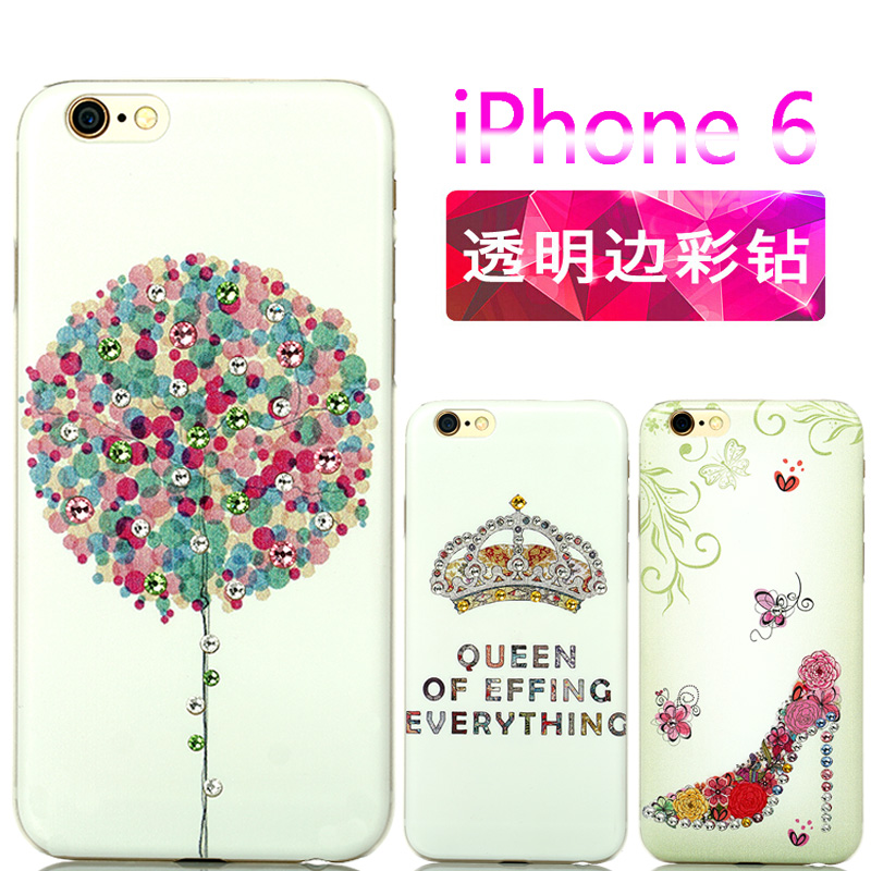 手雕工坊 iphone6s手机壳苹果6s磨砂镶钻奢华水钻日韩4.7寸女款六