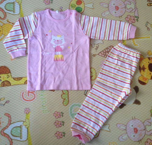 2022 Foreign Trade Girl Children Underwear Inner Spring Autumn and Autumn Home Autumn Clothes Suit Children Pyjamas Pure Cotton Printed Children Clothing