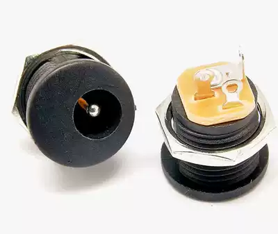 DC POWER OUTLET DC022 SOCKET 5 5-2 1MM ROUND HOLE THREADED NUT DIAMETER 11 5 PANEL INSTALLATION