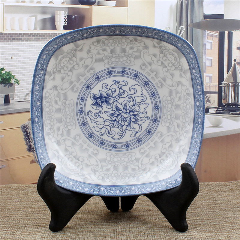 Both the people 's livelihood industry prosperous garden 8 "the soup plate corners plate side dish soup plate full flower - glazed in dinner