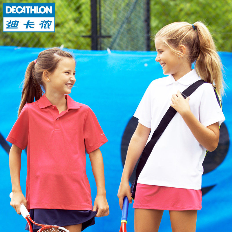 迪卡侬 翻领POLO衫夏 男女童中大童女装宝宝短袖T恤速干 ARTENGO