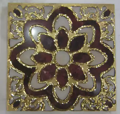 Gold-plated cast crystal brick small flower brick Ceramic floor tile European style garden brick Mediterranean style garden brick flower tile staircase brick