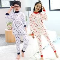 Quần áo trẻ em quần lớn trẻ em mùa thu quần cotton phù hợp với đồ lót trẻ em bộ bông cô gái cao cổ áo len trẻ em bộ đồ ba lỗ mùa thu cho bé sơ sinh