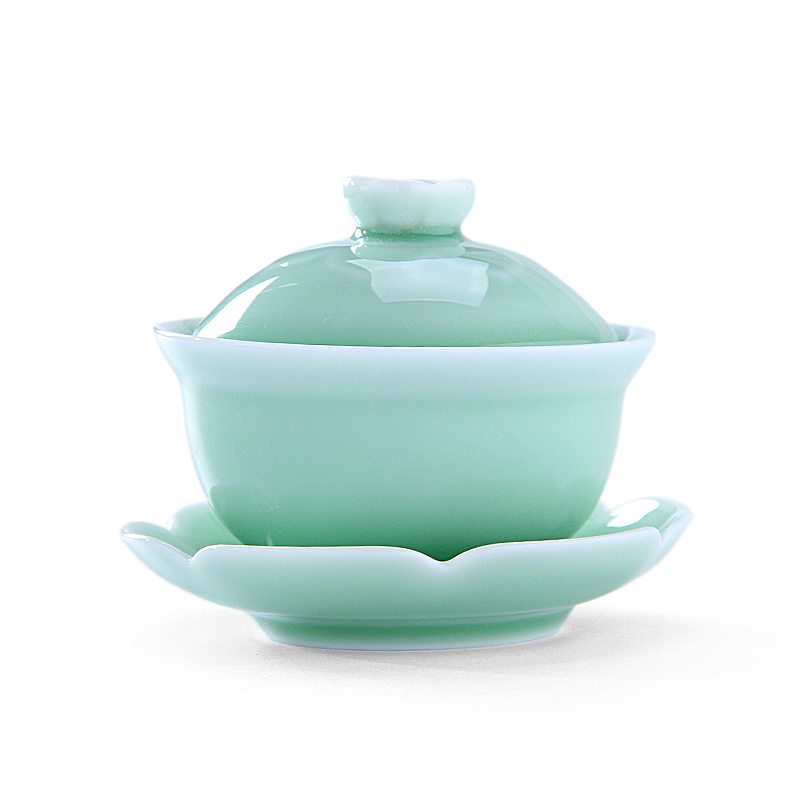 Mingyuan FengTang longquan celadon manual came only three tureen tieguanyin tea bowls ceramic kung fu tea in teapots
