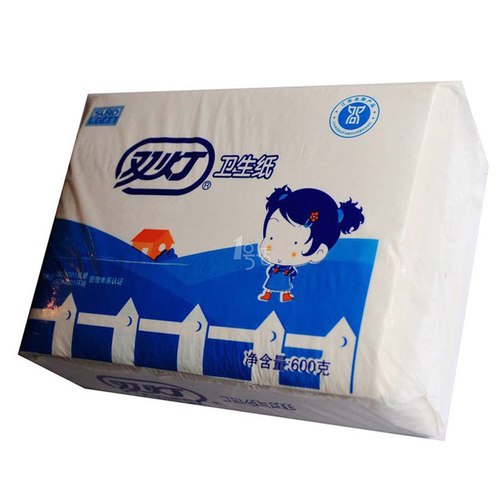 双灯卫生纸白方块600g 1号店厕纸平板纸优质卫生纸细腻柔软卫生