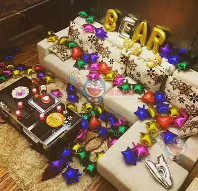 Star aluminum film Balloon Birthday party party peach heart knot wedding supplies 10 inch wedding room venue layout