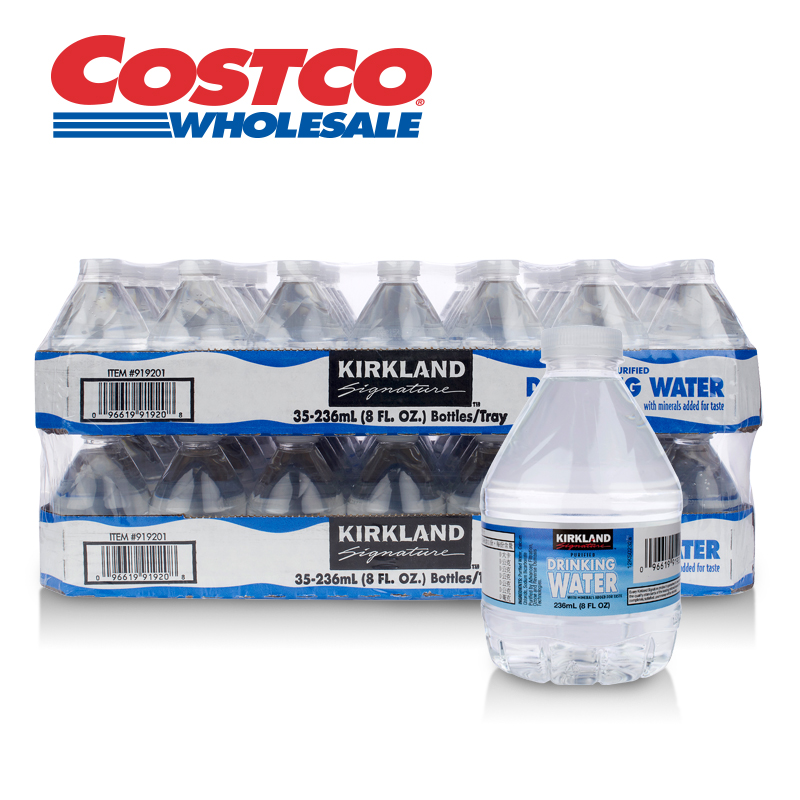 Kirkland Signature科克兰 饮用水236ml*70瓶装进口纯净水Costco