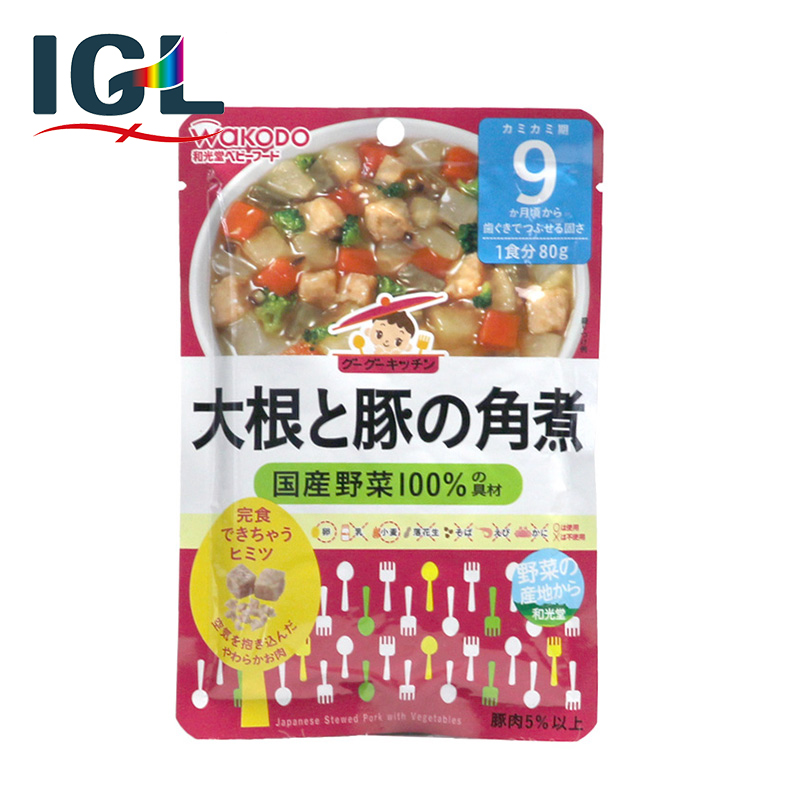 【直邮】wakodo/和光堂辅食猪肉萝卜牛蒡胡萝卜炖菜焗饭 9个月+
