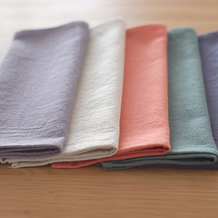 Simple Japanese pastoral style plain color washed cotton and linen fabric western food placemat coaster table mat insulation pad