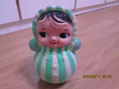 Nostalgic Old Plastic Tumbler Doll Toy(Green strip)