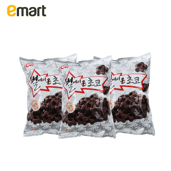 EMART易买得 韩国进口CW/青右来自星的巧克力140g*3 休闲膨化食品