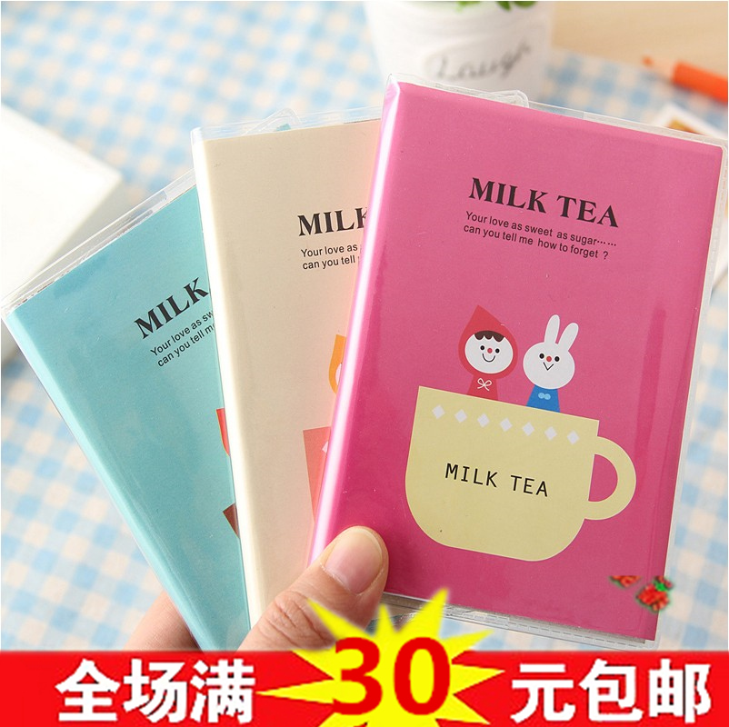 Guru Guru Korea Stationery Cute Milk Tea Time Gum Notepad Diary Notebook 100 Pages