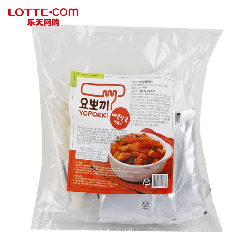 乐天网购yopokki优波客韩国进口香辣味辣炒年糕700g*6方便速食